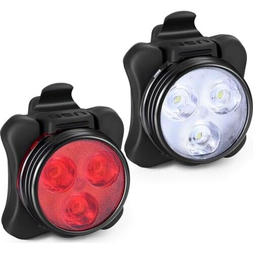 4 modes USB Rechargeable Cycling Bicycle Light 3 LED Head Front Tail Clip Light Lamp Outdoor Cycling bike accessories фонарик
