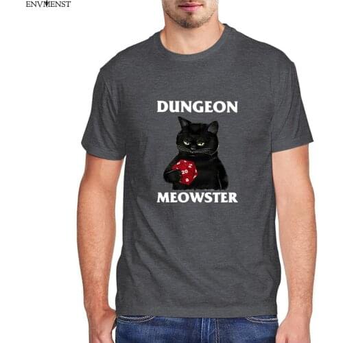 Dungeon Meowster Black Cat Game Tee Funny Novelty Mens Shirt Short Sleeve Funny Unisex T-Shirt oversized streetwear tee tops