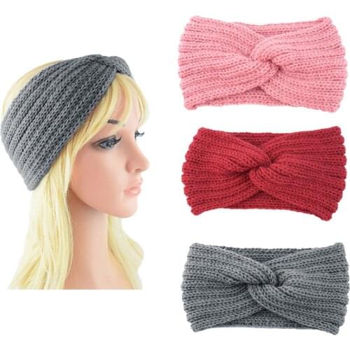 Womens knitted headband crochet winter warmer lady hairband Elastic Hair Soft Band headwrap Spring Turban Hair Accessories