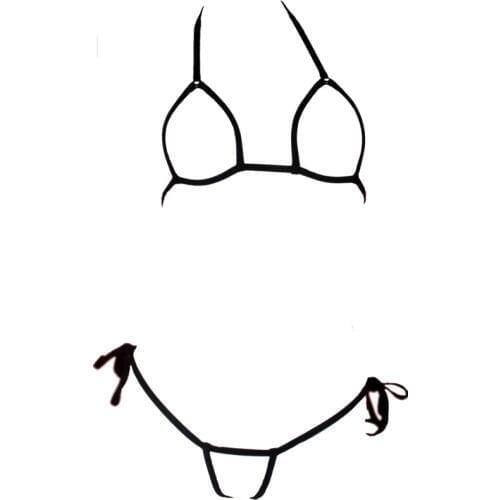 Womens Hot Sexy Bandage Mini Micro Exotic Bikini Bra + G-strings Thongs Open Crotch Erotic Lingerie Underwear Sets Plus Size