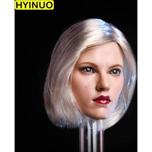 1/6 Scale Black widow Female Girl Lady head Sculpt Natasha Silver female warrior F 12 Inches Headplay Body Figure