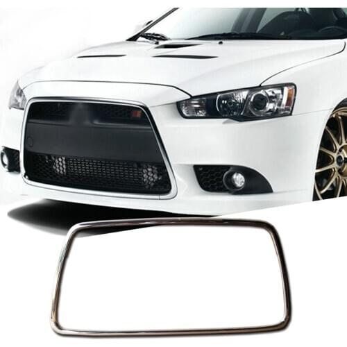 1 Pcs ABS Chrome Front Grill Cover Front Bumper Grille Molding Trim For Mitsubishi Lancer Sportback 2007-2015 Car Accessories