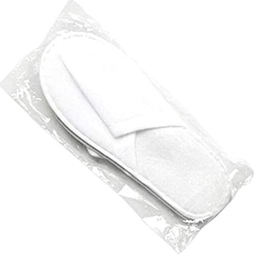 10 Pairs Disposable Spa Hotel Guest Slippers Open Toe Towel Disposable Terry Style Sponge Cardboard Environment Friendly