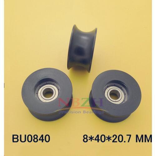 10 Pcs/ Lot 0840UU 8mm Groove Guide Pulley Sealed Rail Ball Bearing BU0840 8*40*20.7 mm 608Z