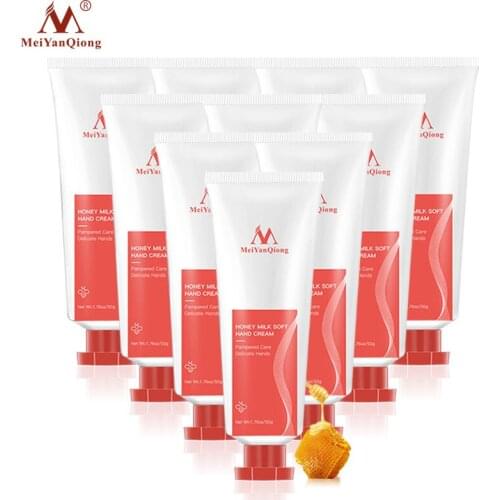 10pcs Honey Milk Soft Hand Cream Lotions Serum Repair Nourishing Skin Care Anti Chapping Aging Moisturizing Whitening