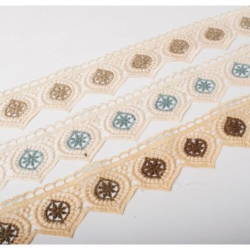15Yards/lot 6.5cm Width Water Soluble Lace Trim Pillow Edge Curtain Cloth Braid Lace Accessories Ribbon DIY Sewing Home Textile
