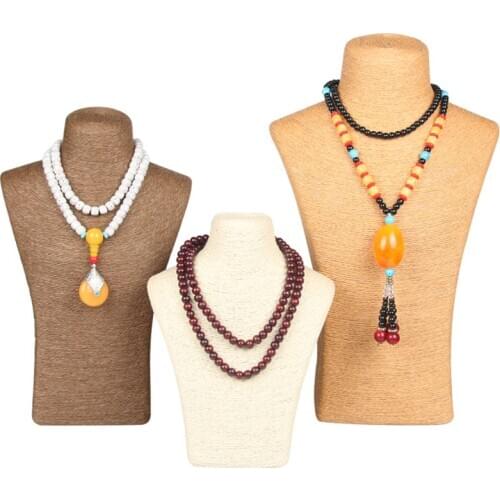 3PCS-set PVC Bust Shape Exhibitor Show Nice Necklace Hanger Jewelry Display Necklaces Pendants Mannequin Holder Jewellery Stand