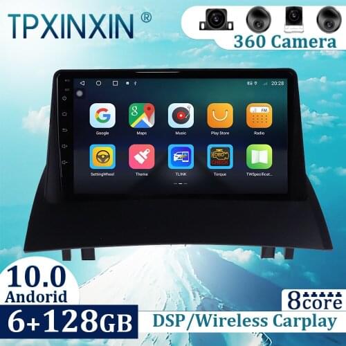 6+128GB For Renault Megane 2 2002-2009 Android 10 Carplay Radio Player Car GPS Navigation Head Unit Car Radio with Screen