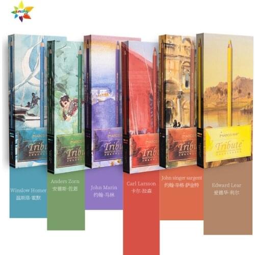 60 color Marco Master Collection Fine Art Artist Scholar water Color Pencil Artist drawing soluble color pencil Set Gift box