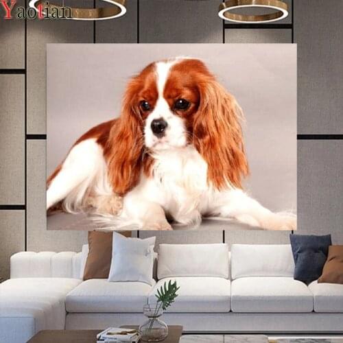 Diamond painting 5d square round drill cavalier King Charles Spaniel cross stitch diamond embroidery cute dog mosaic 3d picture