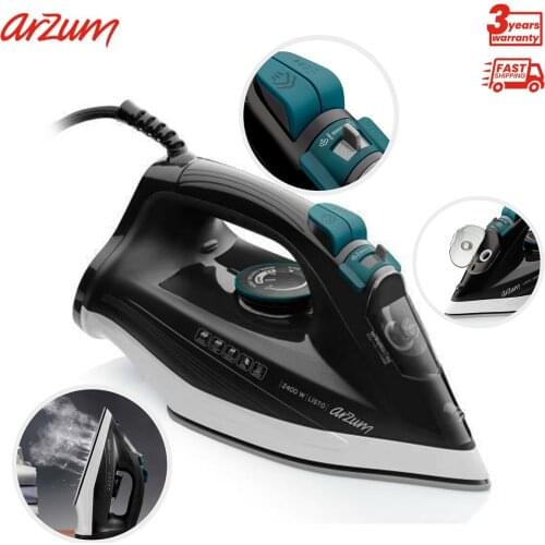 Arzum Listo Steam Iron Warm-Up Explosive Steam Garment Steamers Heater Ceramic Base Vertical Steam Feature Water Spray 320 Ml Water Tank Capacity 120 Gr Shock Of Steam Adjustable Temperature Vertical Steam Feature Anti