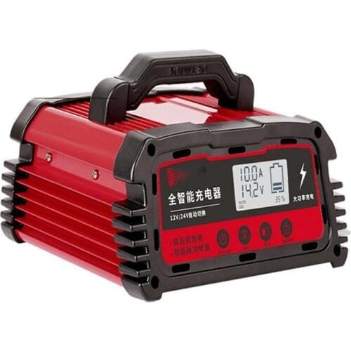 Automotive Lithium Battery 12V 24V Car Smart Charger Fully Automatic Pulse Repair Lead Acid Battery Portable Power Station