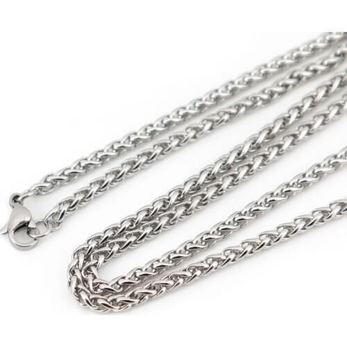 10pcs Popular jewelry 3.2mm 24'' Silver 316 Stainless Steel lantern Necklace Chain