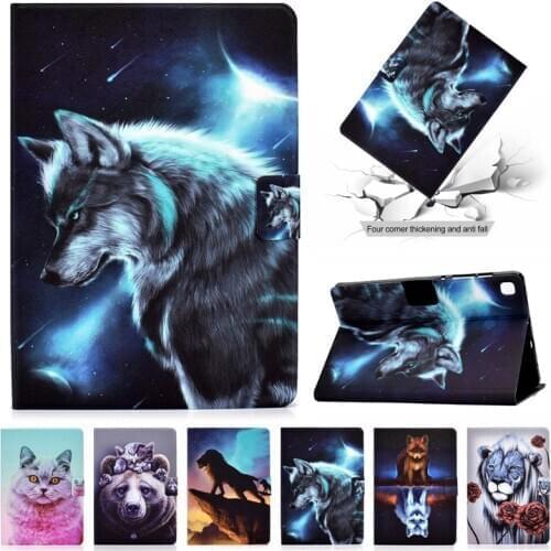 Tablet Cover For Funda Samsung Galaxy Tab S6 Lite Case P610 P615 Wolf Lion Animal Cover Coque For Samsung Tab S6 Lite Case 10.4"