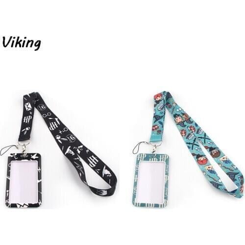G1419 Cartoon Lanyard For keys Phone Neck Straps With Keyring Magical School Lanyard With Card Holder Cover Case For Credit Card