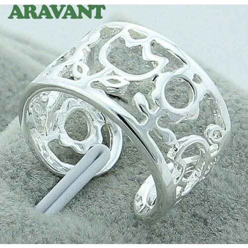 2020 New Arrival 925 Silver Hollow Rings For Women Fashion Wedding Jewelry