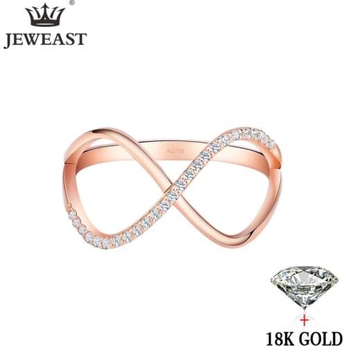 JYM 18K Gold Pure Gold Ring Real 18K Gold Solid Gold Rings Beautiful Upscale Trendy Classic Party Fine Jewelry Hot Sell New 2020