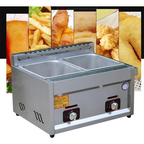 Commercial stainless steel fryer gas type chicken potato two basket deep fryers ZF