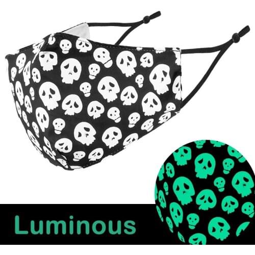 Cosplay Halloween Skull Masks Adult Women Men 3d Printed Washable And Reusable Fabric Mouth Cover Cloth Ajustables Mascaras