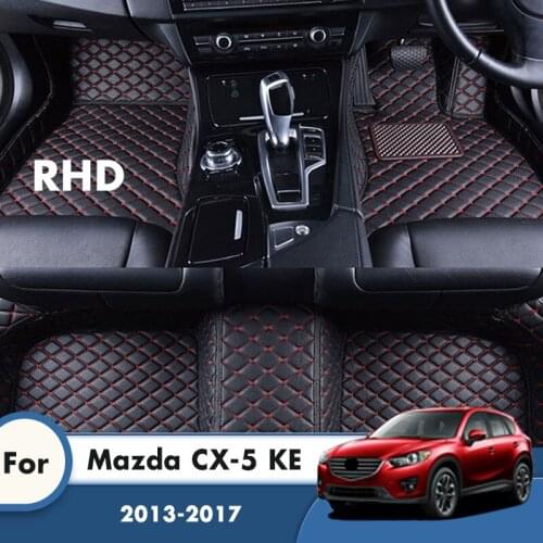 RHD Leather Car Floor Mats Rugs For Mazda CX-5 KE 2017 2016 2015 2014 2013 Waterproof Carpets Styling Auto Interior Accessories
