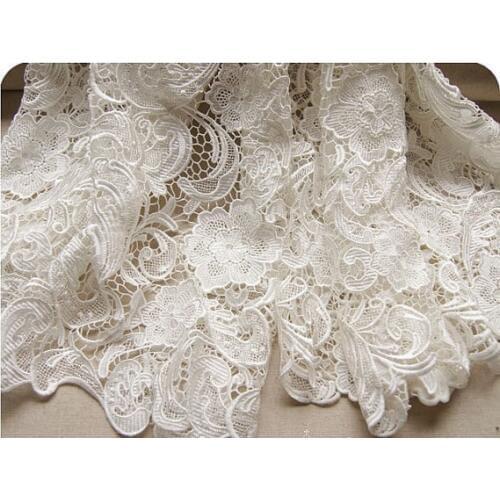 African Lace Fabric 2018 Chic White Crocheted Nigerian Lace Material For Woman Dress, Costume Design, Home Decor