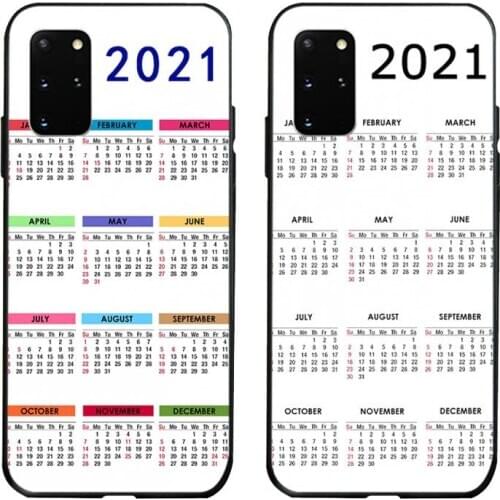 Fashion 2021 Calendar Phone Case for Samsung Galaxy S20 FE plus Ultra S6 S7 edge S8 S9 plus S10 5G lite 2020