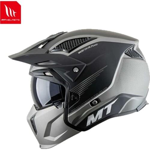 Original MT Motorcycle Helmet Men Women Streetfighter Motocross Helmet Full Face Off-Road Helmet Moto Accessories Matt Gray