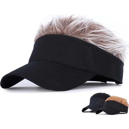 Men Casual Concise Sunshade Adjustable Sun Visor Hats For Women Baseball Cap With Spiked Hairs Wig Baseball Hat With Spiked Wigs