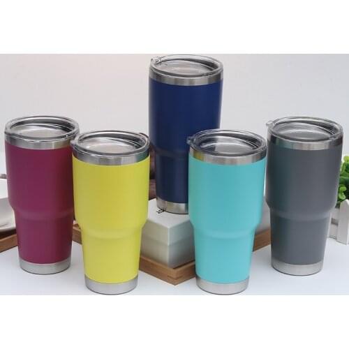 Outdoor Ice Tumbler 30oz Coffee Mug Travel Cold Drinks Cup with Straw Lid for Home, Office Stainless Steel Insulated Rtic Cup