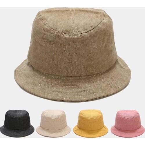 Ins New Womens Summer Bucket Hat Washable Cotton Sunscreen Retro Unisex Mens Large Panama Bob Cap Fisherman Hat Wholesale