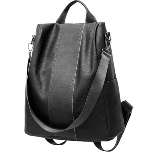Casual Large Capacity Shoulder Bags Vintage Women Backpack Leather Pu School Backpacks For Teenage Girl Mochila