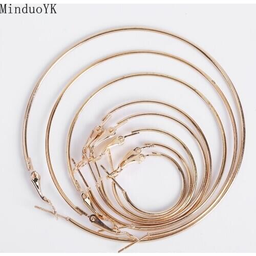 10 Pcs/Lot 20 - 70mm Pin Buckle Hoop Earrings DIY Circle Earring Hooks Findings Jewelry Making Accessories