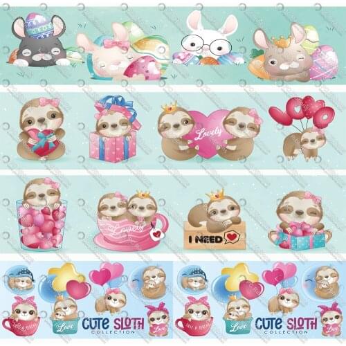 Easter Cartoon 1-1/2" Printed Lanyard/Grosgrain/Satin Design Customized Ribbon for Bow DIY Hair Craft Supplies Sewing