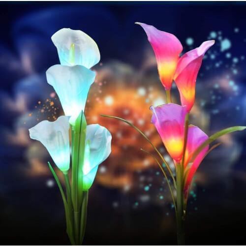 Solar Common Calla Lamp Seven Color LED Simulation Festive Lantern Outdoor Decorative Lawn Lamp garden solar light backyard