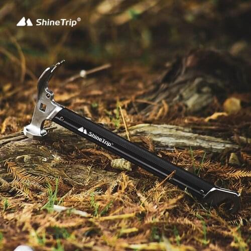 Outdoor Camping Hammer Aluminum Handle Stainless Steel Hammer Mountaineering Hammer Outdoor Bonfire Hammer Camping Tent Peg
