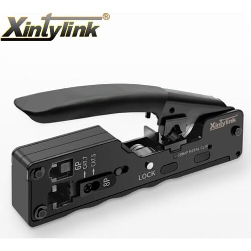 Xintylink RJ45 crimper for cat8 cat7 cat5 cat6 connector network tools Crimping ethernet Cable Stripper clamp pliers Crimp Clip