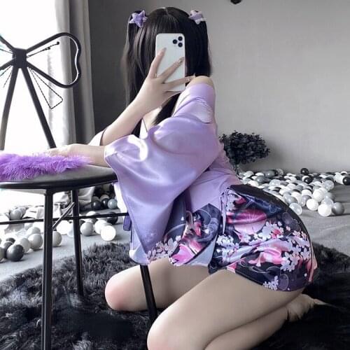 Women Sakura Yukata Tutu Kawaii Girl Haori Party Stage Outfit Traditional Japanese Lolita Anime Cosplay Costume Kimono Dress