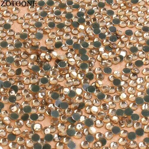 ZOTOONE Hotfix Glass Crystal yellow Flatback Rhinestones Stones For Clothing DIY Nail Art Mobile Phone Craft Iron On Strass