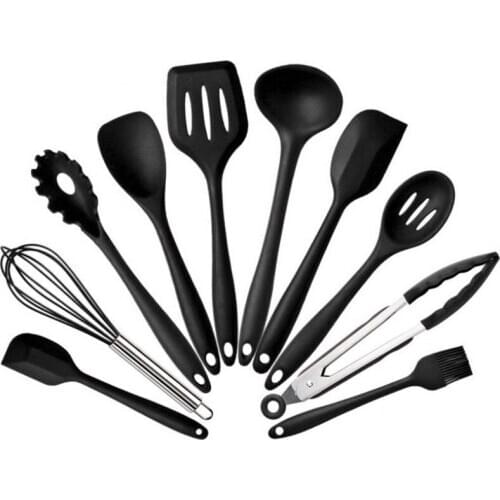 10Pcs/Set Kitchenware Creative Silicone Heat-Resistant Scraper Shovel Spoon Kitchen Cooking Utensils Non-Stick Baking Tools