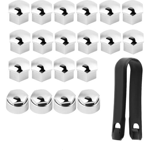 16pcs 17mm Nut Car Wheel Screw Cover + 4pcs Round Anti-Theft Dust-Proof Protection Cover Screw Cap For Audi Exterior Accessories
