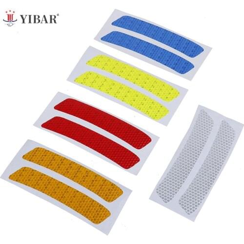 2Pcs/Set Car Bumper Reflective Warning Strip Stickers Wheel Rim Eyebrow Warn Light Reflector Protective Sticker Scratch Paster