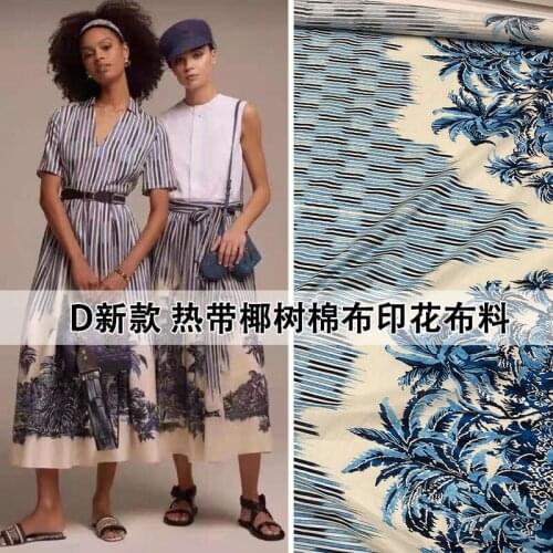 21 New Products D Home Fashion Fabric Big Brand Same Style Spring and Summer Womens Digital Printing Cotton Fabric