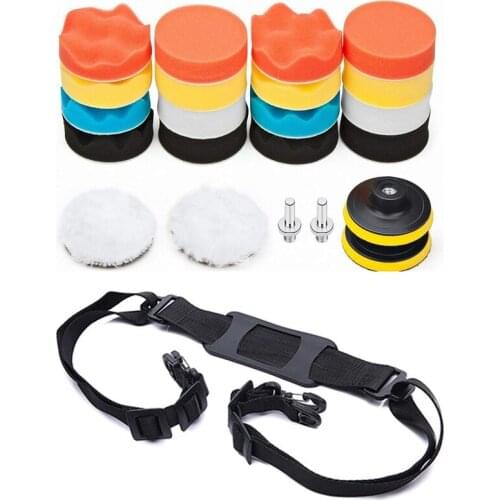 22X Car Foam Drill Polishing Pad Kit 3 Inch & 1X Hand Carrying Handle Shoulder Strap Belt For Xiaomi Mijia M365