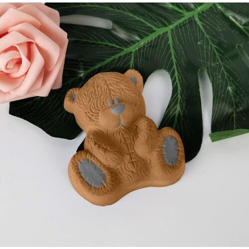 3D Animal Little Bear Cute Shape Soap Candle Mold Silicone Cookie Molds Aroma Gypsum Plaster Mould DIY Handmade Crafts Molds