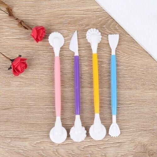 4 Pcs Pastry Carving Cutter Fondant Cake Sugar Craft Modelling Tools Clay Bakeware Fondant Decorating Tool Fashion Wholesale Hot