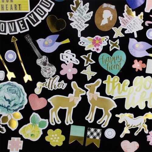 Good Life Foil Paper Die Cuts for DIY Scrapbooking/photo album Decoration Card Making Crafts 55pcs