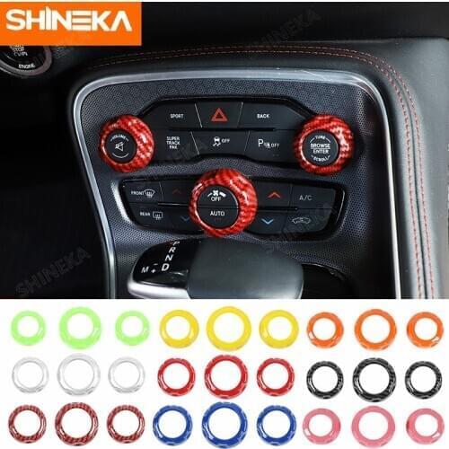 Interior Accessories For Dodge Charger Car Audio Air Conditioning Switch Knob Decoration Ring Cover for Dodge Challenger 2015
