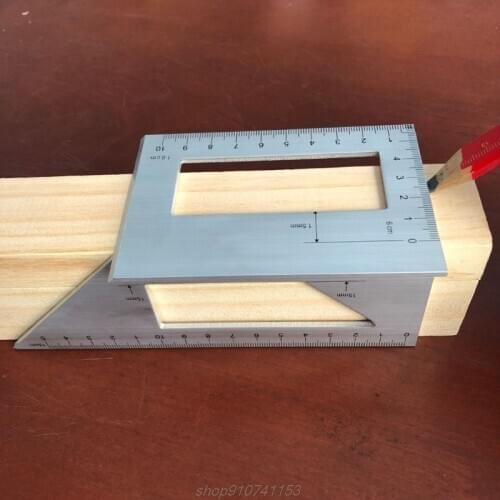 Aluminum Alloy Wooden Square Multifunction Ruler 45 90 Degree Gauge Rule Woodworking Tool N12 20 Dropshipping