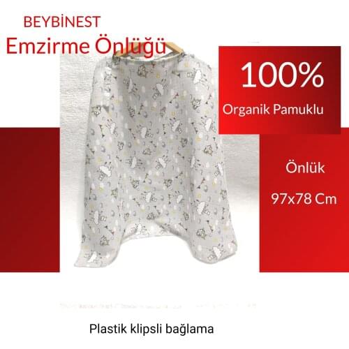 BeybiNest Breast Feeding Bib Adjustable Size Organic Cotton Cute Pilots. Scarf Gift