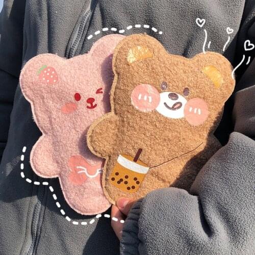 Cute Cartoon Animals Bear Pencil Case Portable Stationery Storage Bag Cute Plush Student Stationery Kawaii Bag Back To School